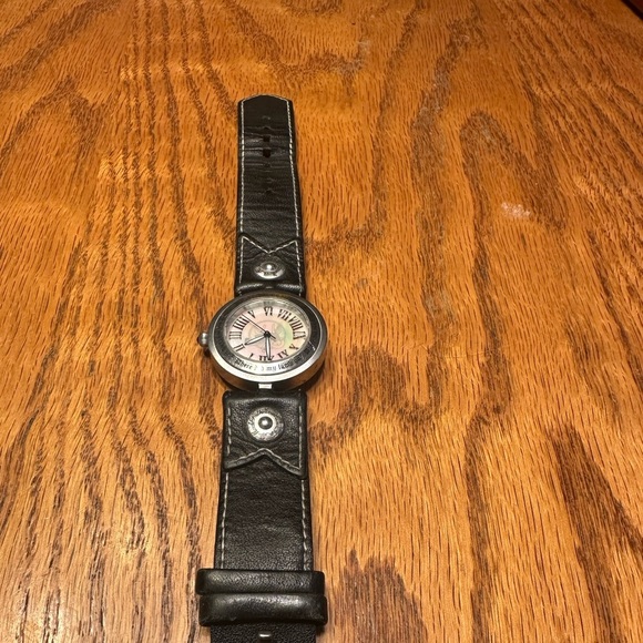 L.A.M.B. Black and Brown Leather Watch main image 7